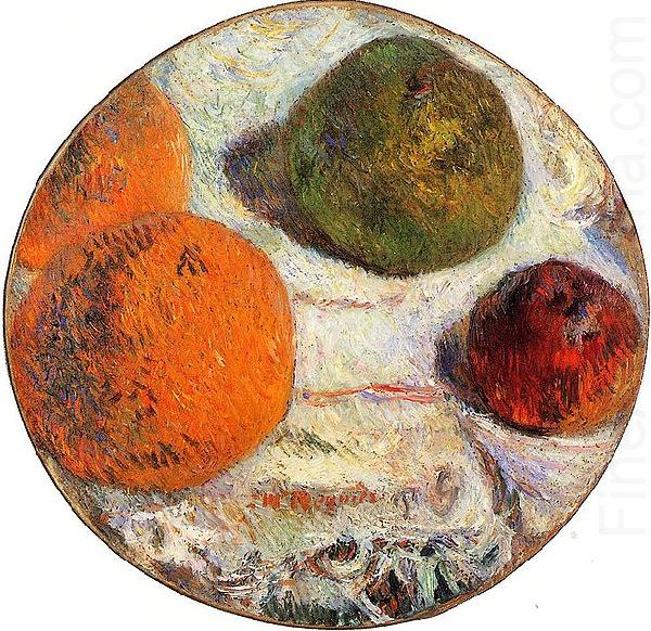 Tambourin decore des fruits, Paul Gauguin